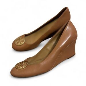 Tory Burch Chelsea Brown Leather Wedge Shoes size 11